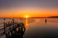 Lake pier sunset