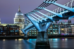 Millenium Bridge blue closeup